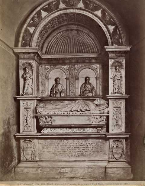 Alinari, Fratelli — Roma - Chiesa di S. Prassede. Monumento al Card. Alano, vescovo di Sabina (1474.) — insieme